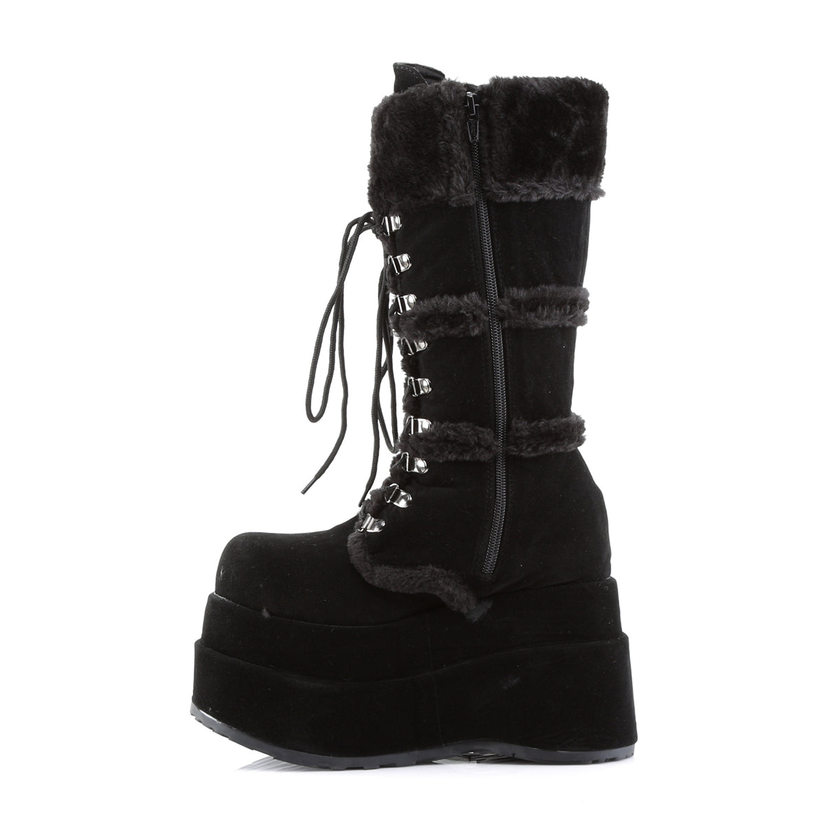 DemoniaCult Botas de mujer BEAR-202 BLK Vegan Suede