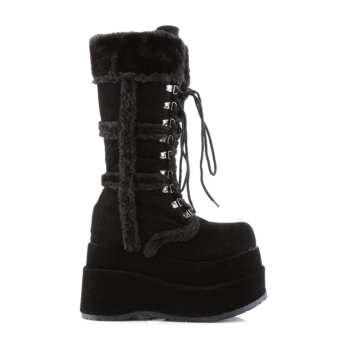 DemoniaCult Botas de mujer BEAR-202 BLK Vegan Suede