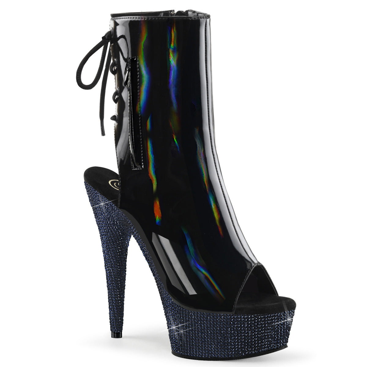 Pleaser Botines BEJEWELED-1018DM-6 BLK Holo Pat/Midnight BLK RS