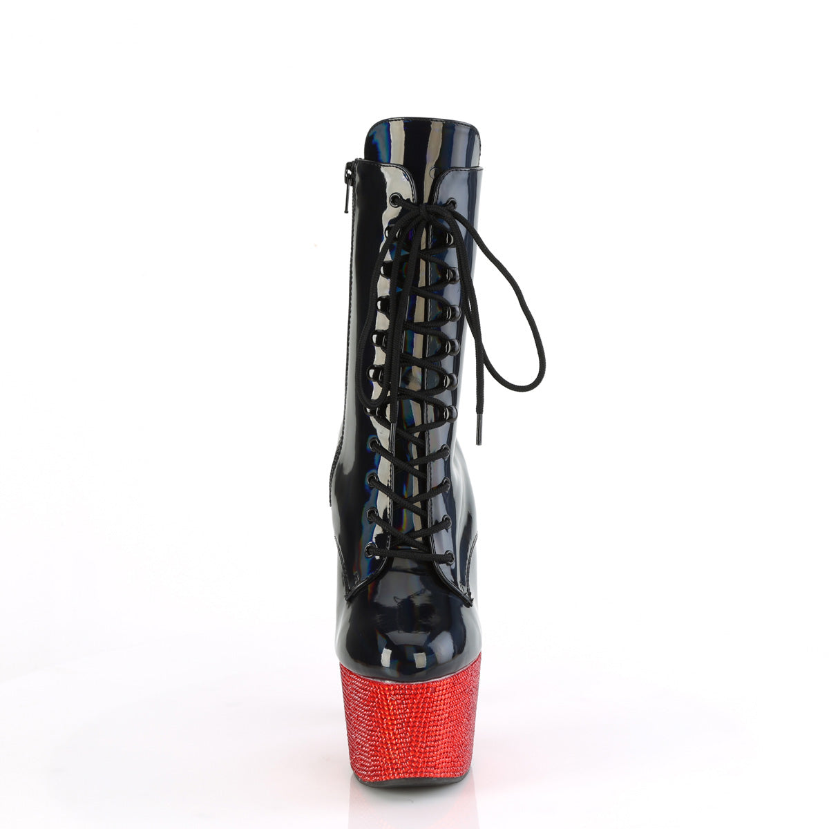 Pleaser Botines BEJEWELED-1020-7 BLK Holo Pat/Red RS