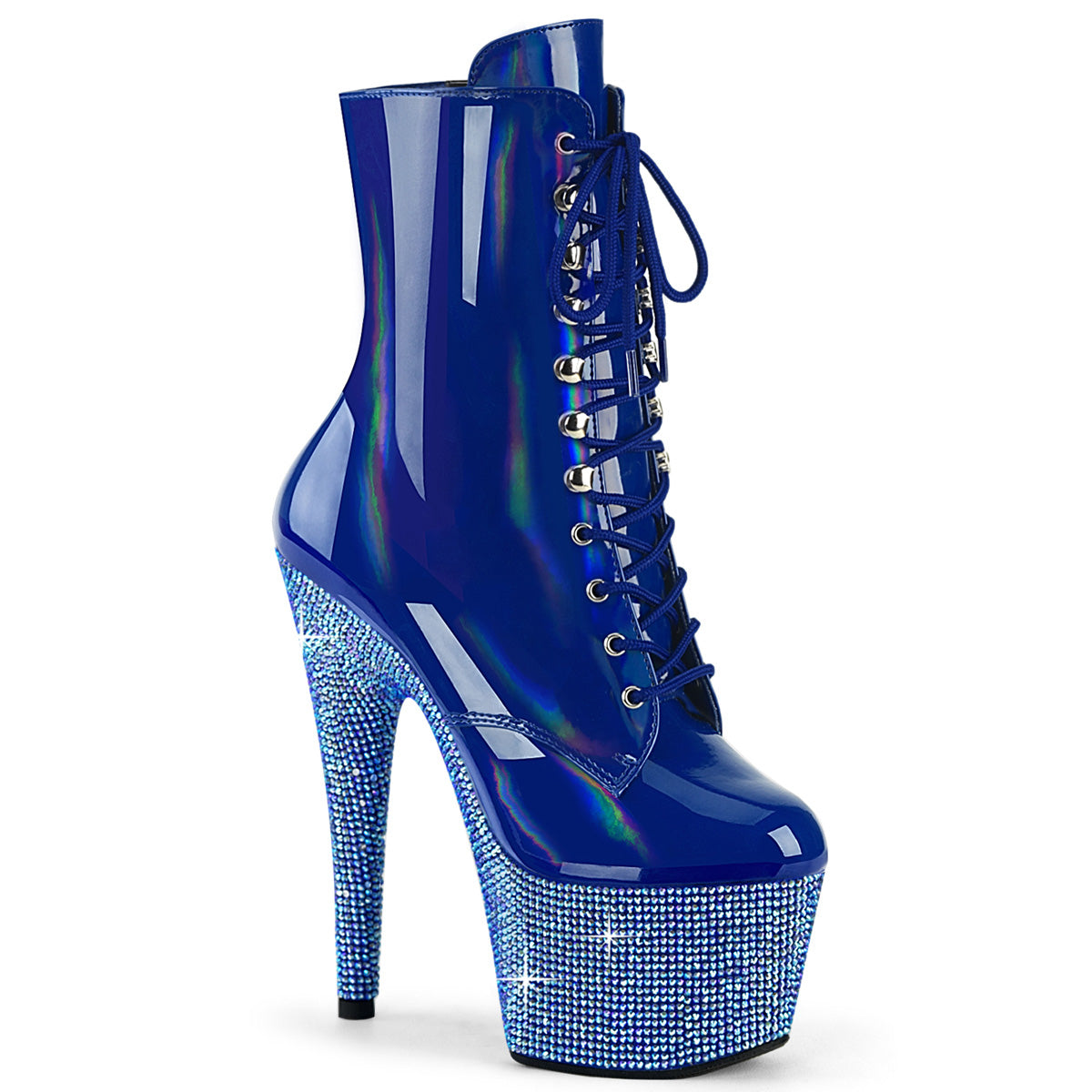 Pleaser Botines BEJEWELED-1020-7 Blue Holo Pat/Blue AB RS