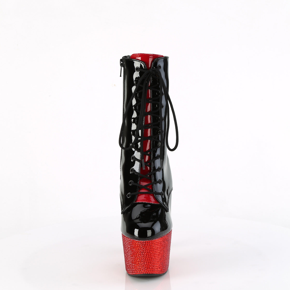 Pleaser Botines BEJEWELED-1020fh-7 blk-rojo pat/rojo RS