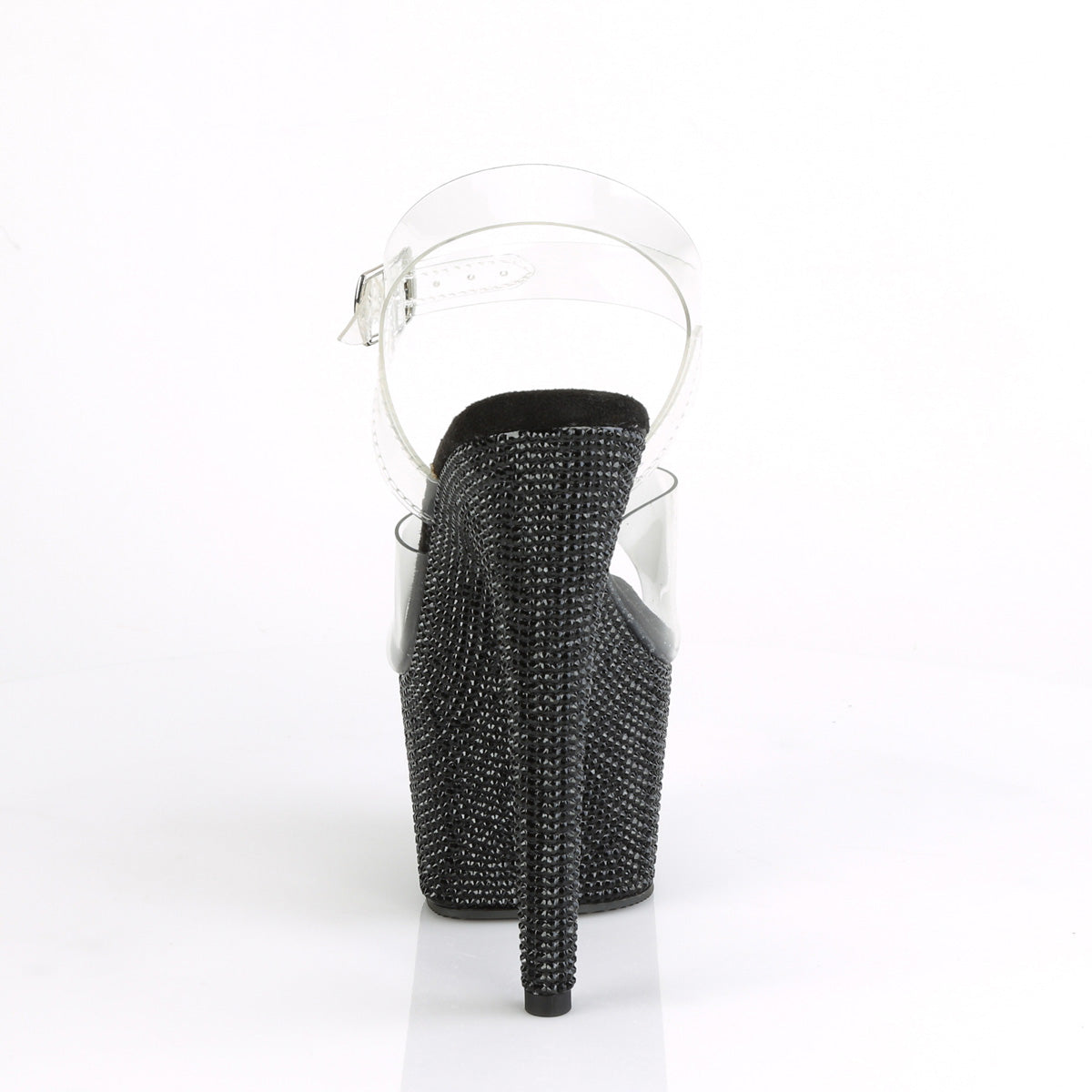 Pleaser Sandalias para mujer BEJEWELED-708dm clr / blk rs