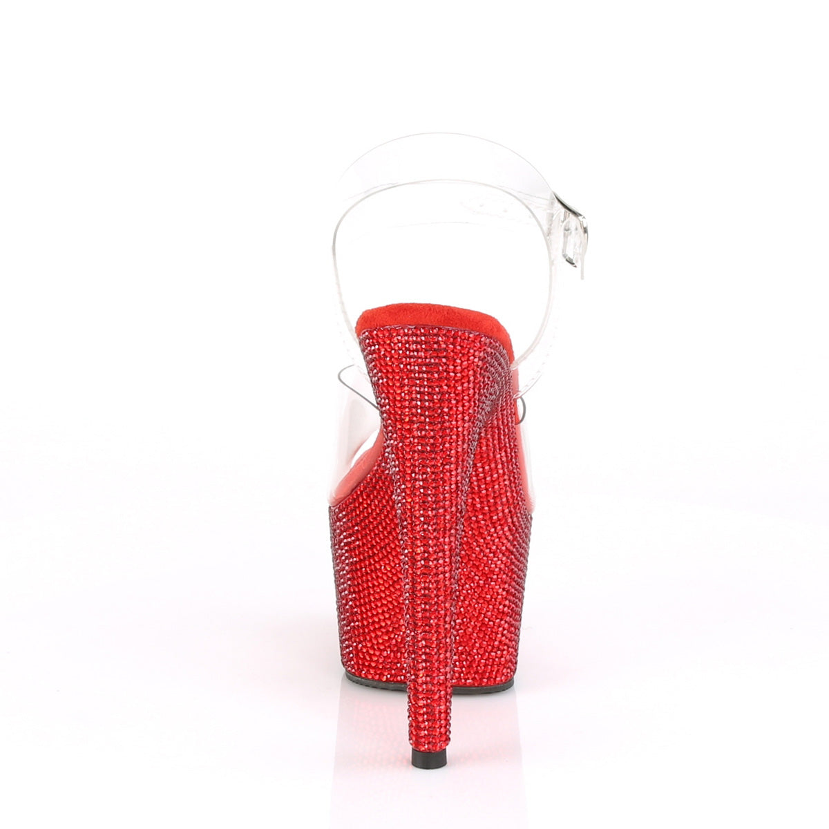 Pleaser Sandalias para mujer BEJEWELED-708dm clr / rojo rs