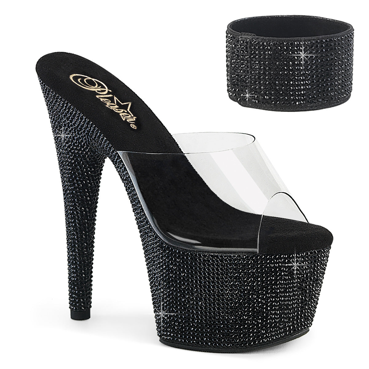 Pleaser BEJEWELED-712RS CLR/BLK RS