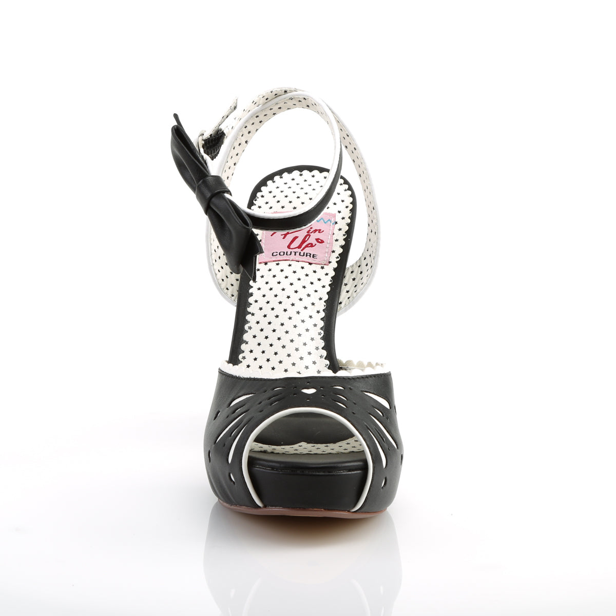Pin Up Couture Bombas para mujer BETTIE-01 Blk Faux Cuero