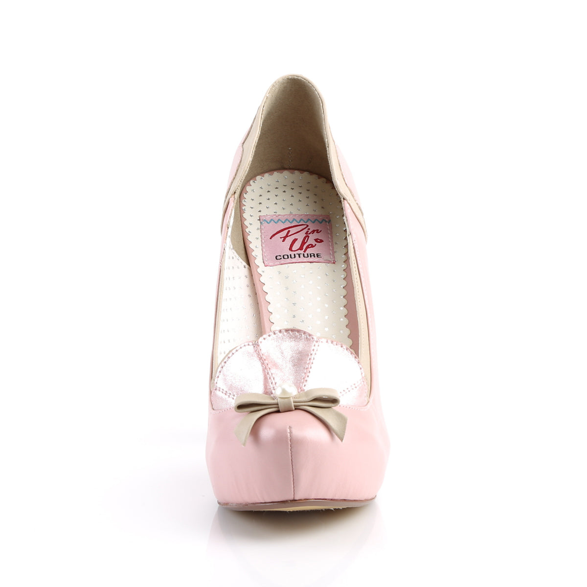 Pin Up Couture Womens Pumps BETTIE-20 B. Pink-Tan Faux Leather