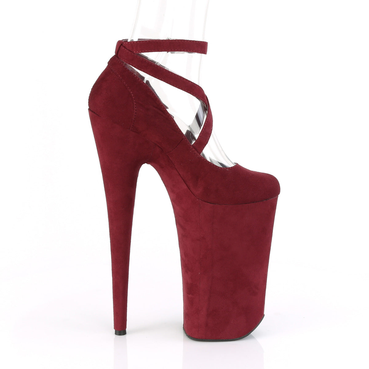 Pleaser Sandalias para mujer BEYOND-087FS Burgundy Faux Suda / Burgundy Faux Suede