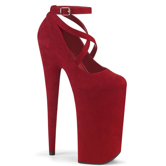 Pleaser Sandalias para mujer BEYOND-087FS Red Faux Suede / Red Faux Suede