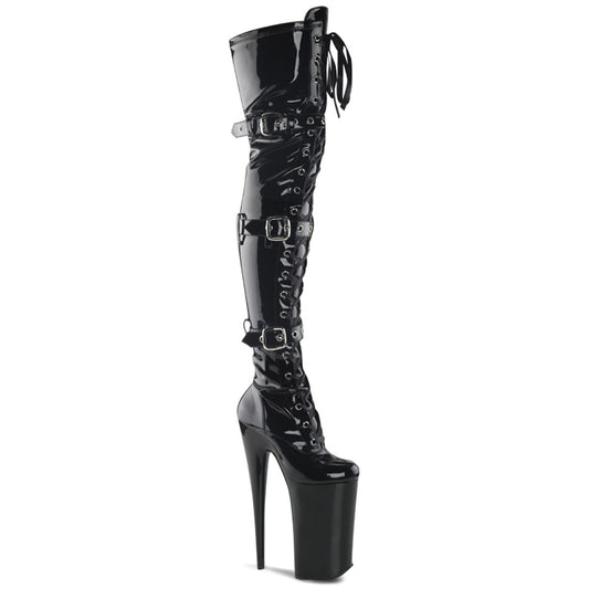 Pleaser Botas de mujer BEYOND-3028 BLK STR PAT / BLK