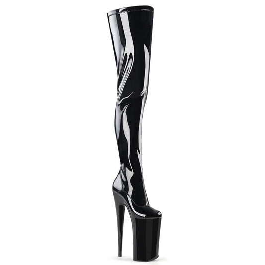 Pleaser Botas de mujer BEYOND-4000 BLK STRETT PAT / BLK