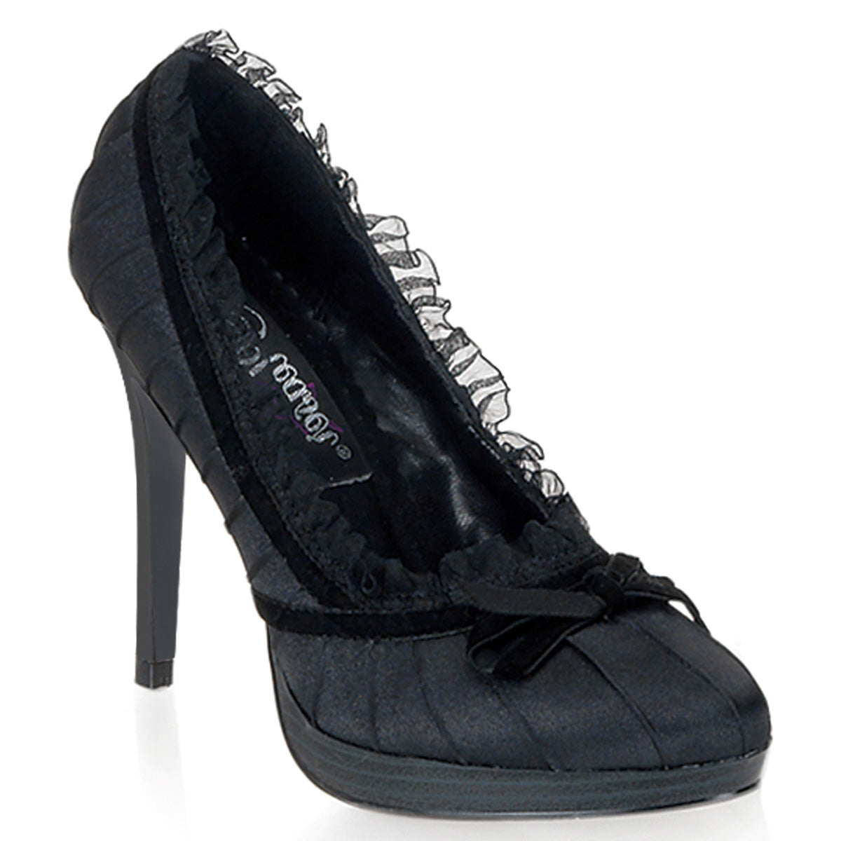 Pin Up Couture Bombas para mujer BLISS-38 BLK SATIN