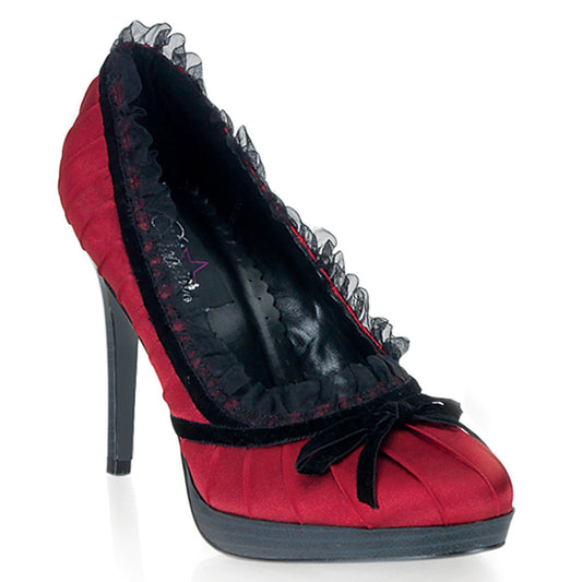 Pin Up Couture Bombas para mujer BLISS-38 Red-Blk Satin