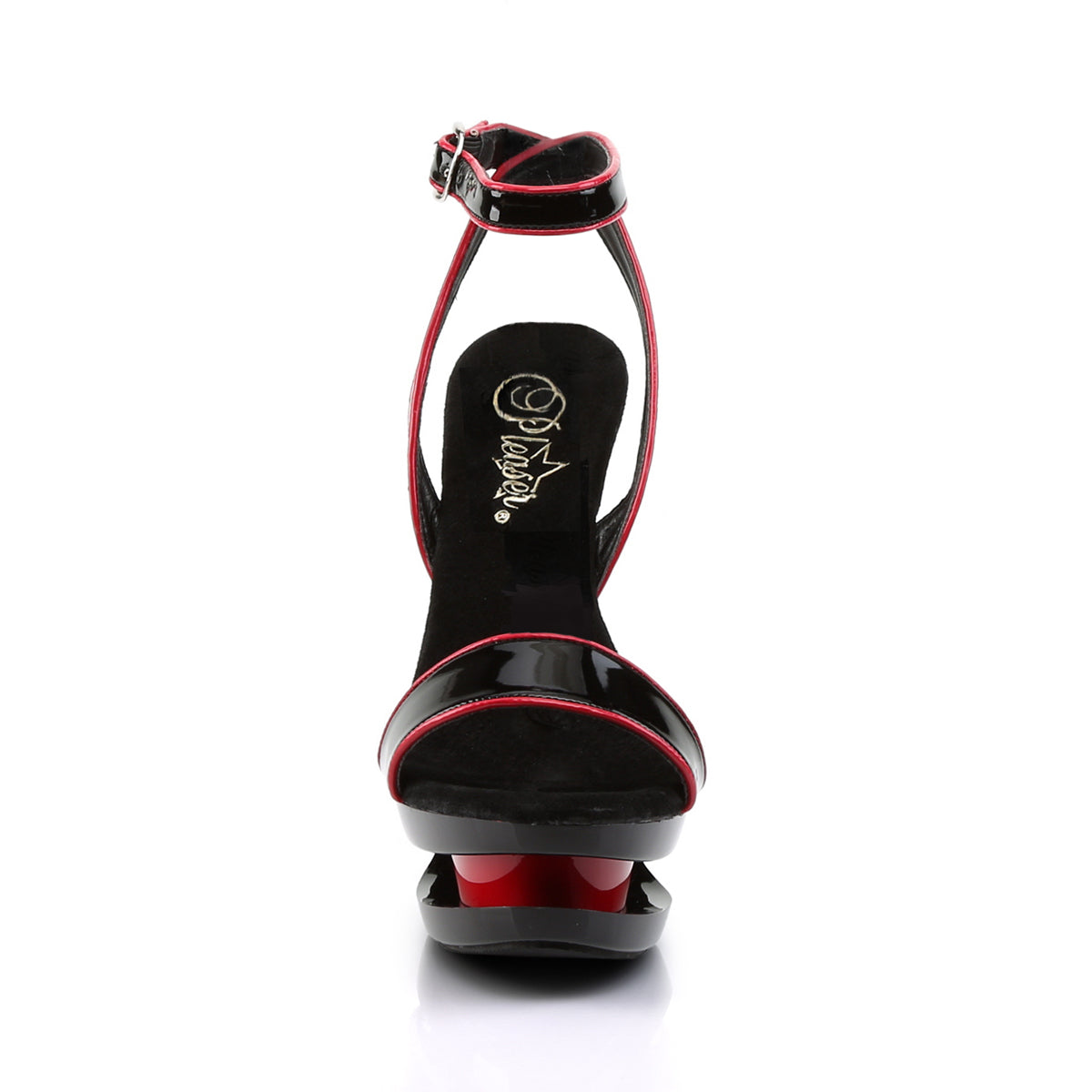 Pleaser Sandalias para mujer BLONDIE-631-2 BLK RED PAT / BLK-ROJO