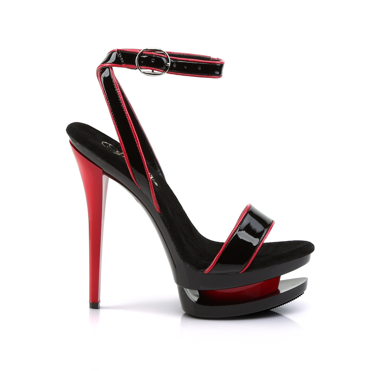Pleaser Sandalias para mujer BLONDIE-631-2 BLK RED PAT / BLK-ROJO