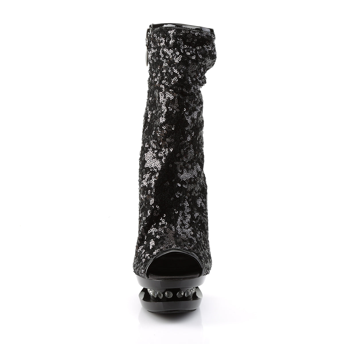 Pleaser Botas de tobillo para mujer BLONDIE-R-1008 blk lentejuelas / blk