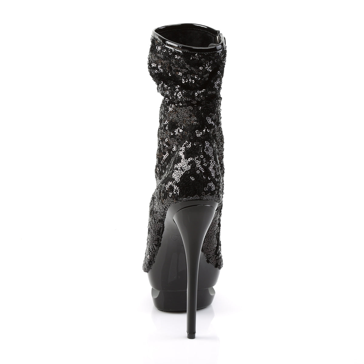 Pleaser Botas de tobillo para mujer BLONDIE-R-1008 blk lentejuelas / blk