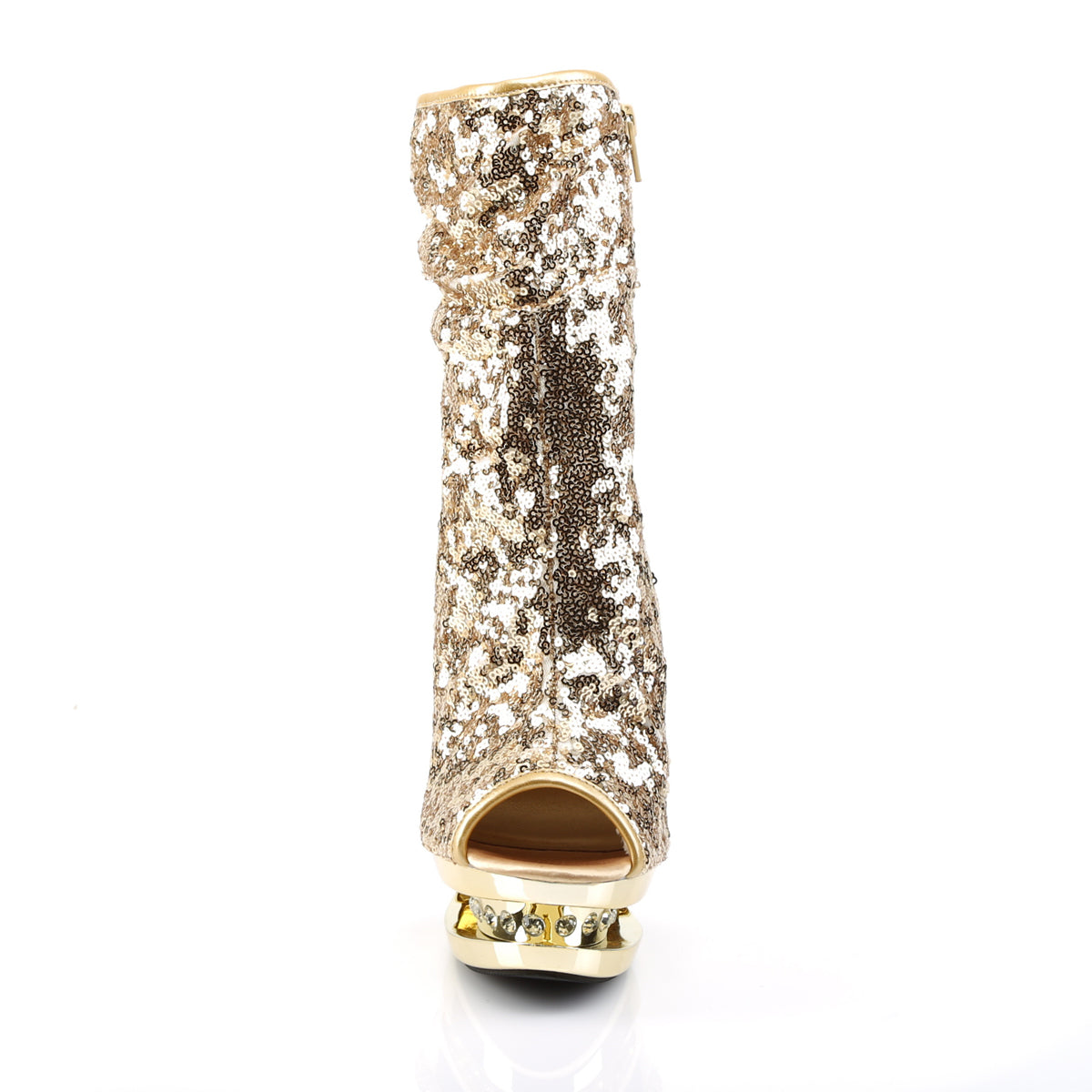 Pleaser Botas de tobillo para mujer BLONDIE-R-1008 JUEGOS DE ORO / ORO CROMO