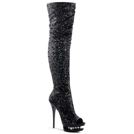 Pleaser Botas de mujer BLONDIE-R-3011 BLK LETINS / BLK