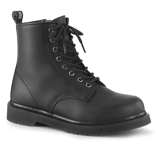 DemoniaCult Botas para hombre BOLT-100 BLK de cuero vegano