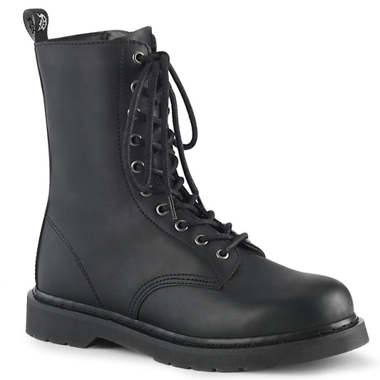 DemoniaCult Botas para hombre BOLT-200 Blk Leather Vegan