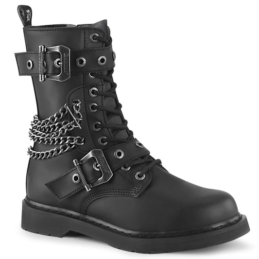 DemoniaCult Botas para hombre BOLT-250 BLK de cuero vegano