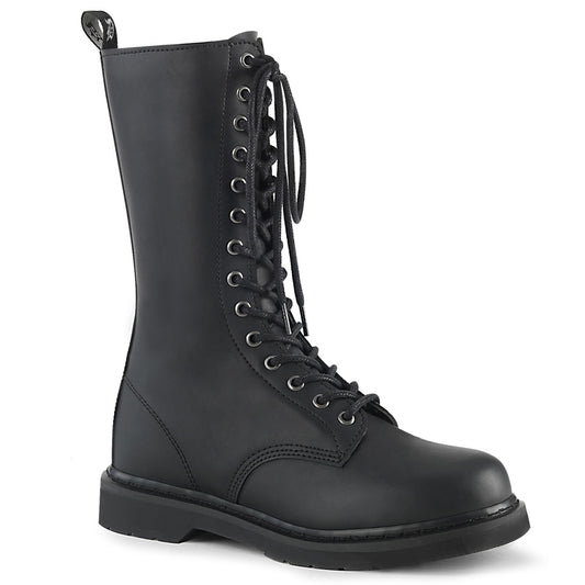 DemoniaCult Botas para hombre BOLT-300 Blk Leather Vegan