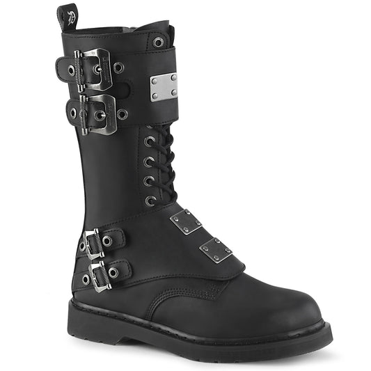 DemoniaCult Botas para hombre BOLT-345 BLK de cuero vegano