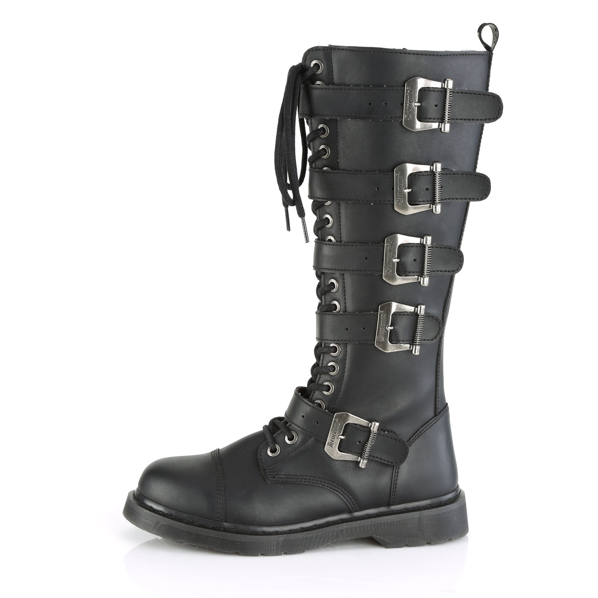 DemoniaCult Botas para hombre BOLT-425 BLK de cuero vegano