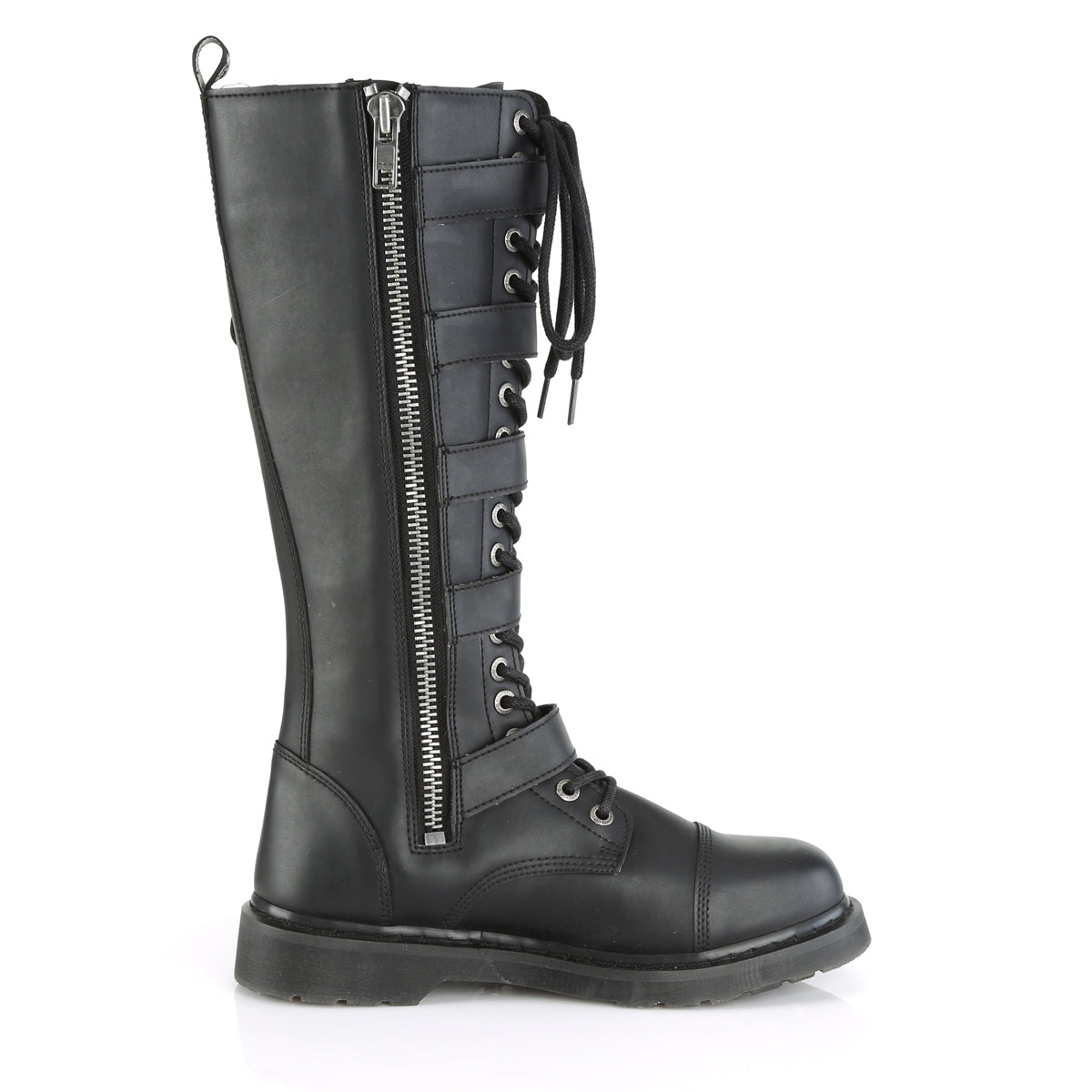 DemoniaCult Botas para hombre BOLT-425 BLK de cuero vegano
