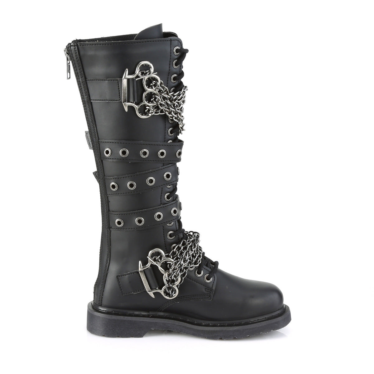 DemoniaCult Botas para hombre BOLT-450 BLK de cuero vegano