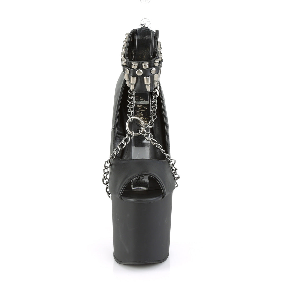 Pleaser Sandalias para mujer BONDGIRL-783 Blk Faux Cuero / Blk Mate