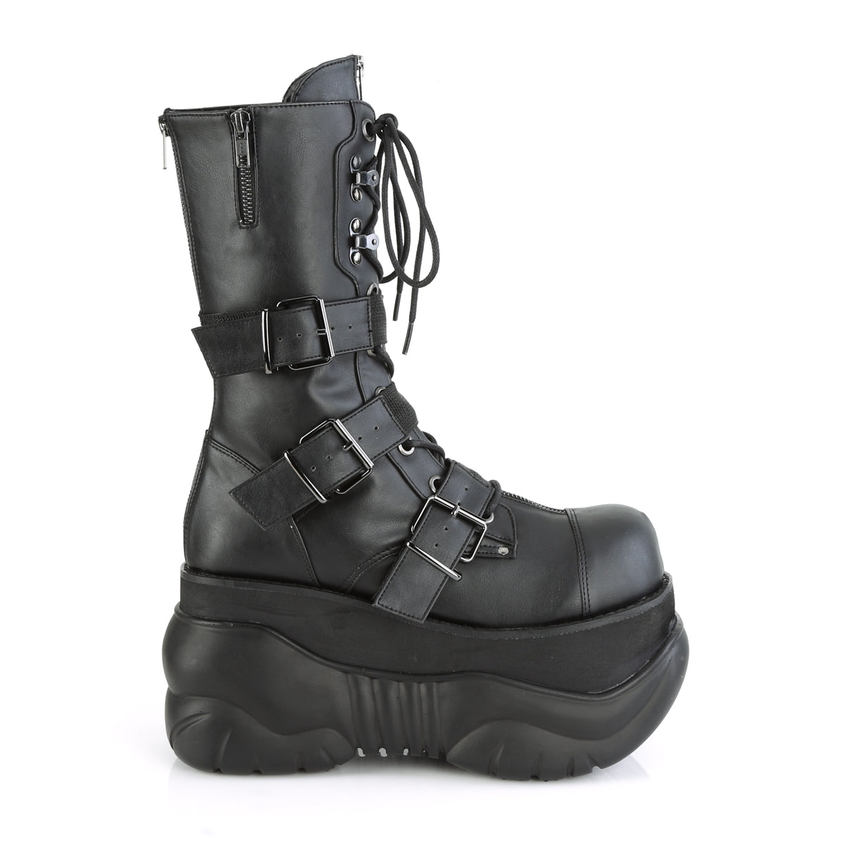 DemoniaCult Botas para hombre BOXER-230 BLK de cuero vegano