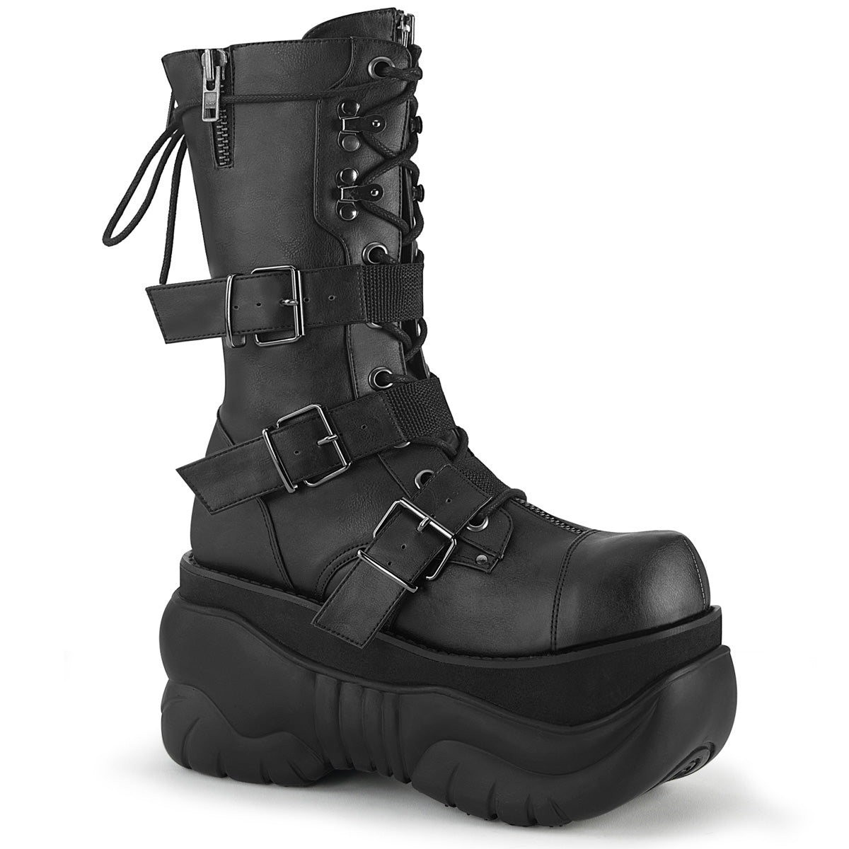DemoniaCult Botas para hombre BOXER-230 BLK de cuero vegano