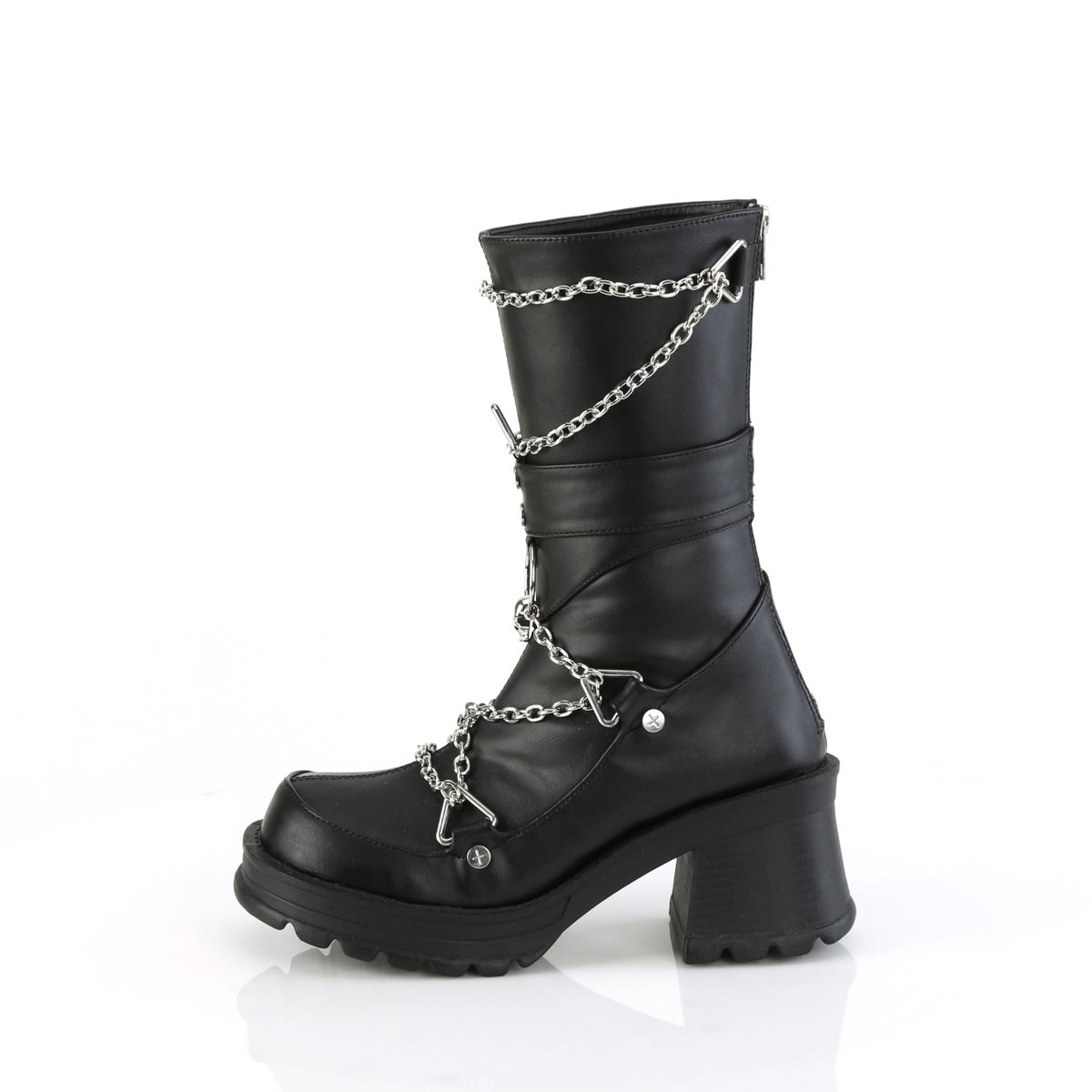 DemoniaCult Botas BRATTY-120 BLK de cuero vegano