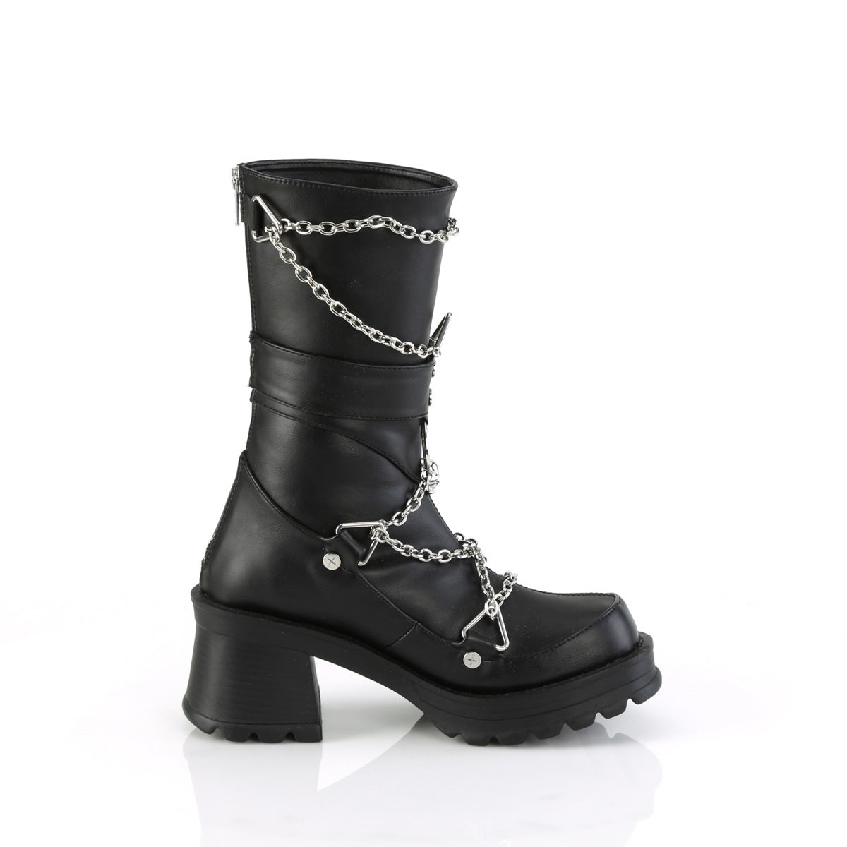 DemoniaCult Botas BRATTY-120 BLK de cuero vegano