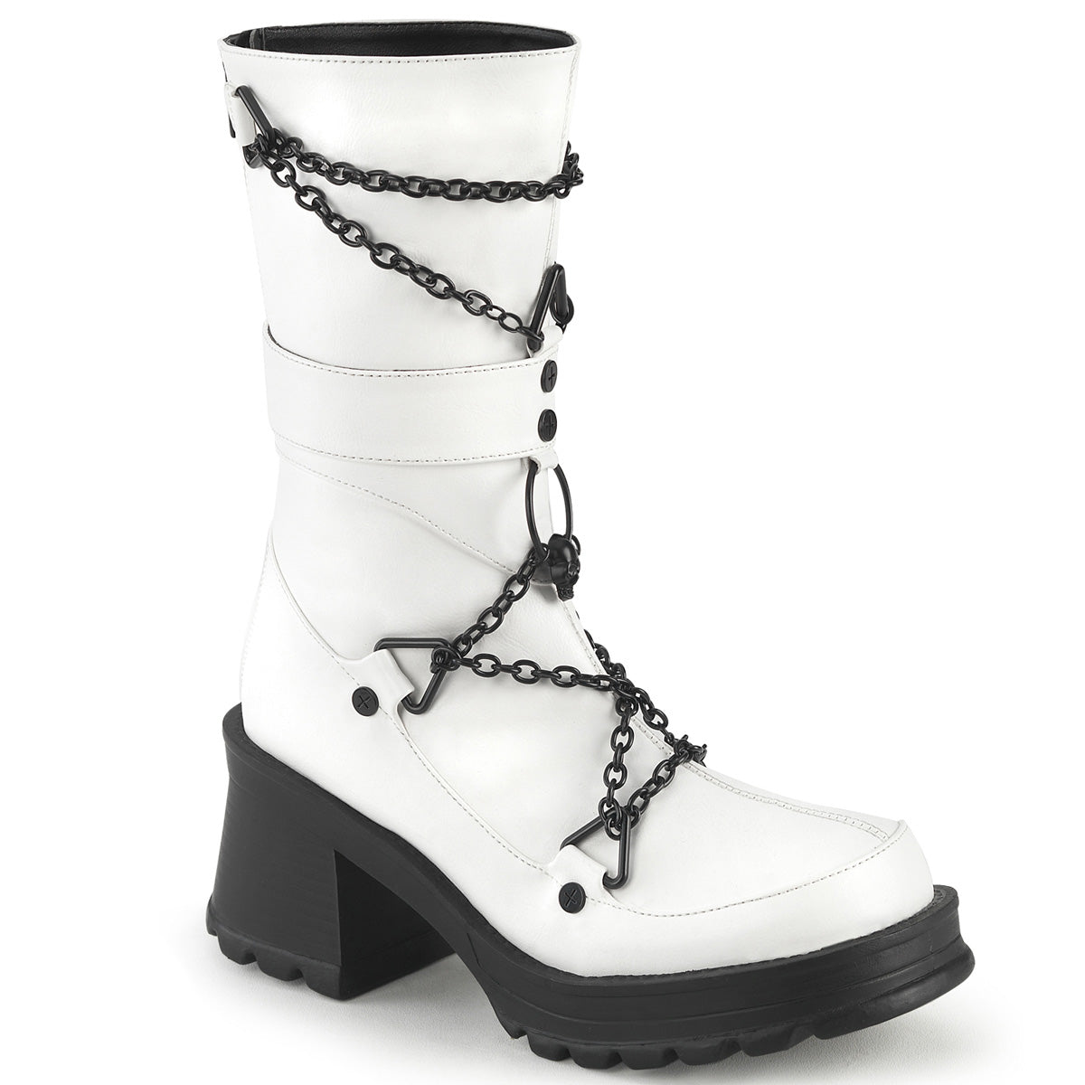 DemoniaCult Botas BRATTY-120 WHT cuero vegano