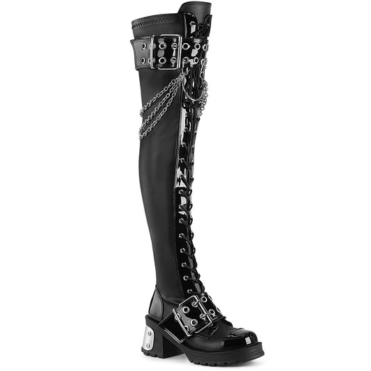 DemoniaCult  Botas BRATTY-304 BLK STRING VEGAN PUERO