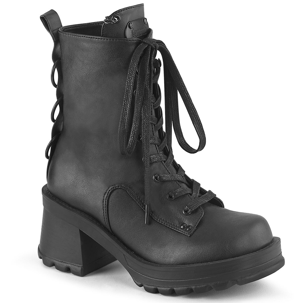 DemoniaCult Botines BRATTY-50 Blk Leather Vegan