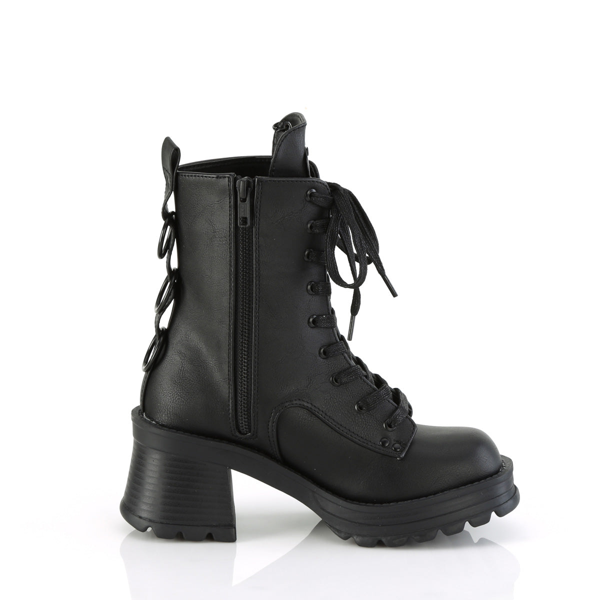 DemoniaCult Botines BRATTY-50 Blk Leather Vegan