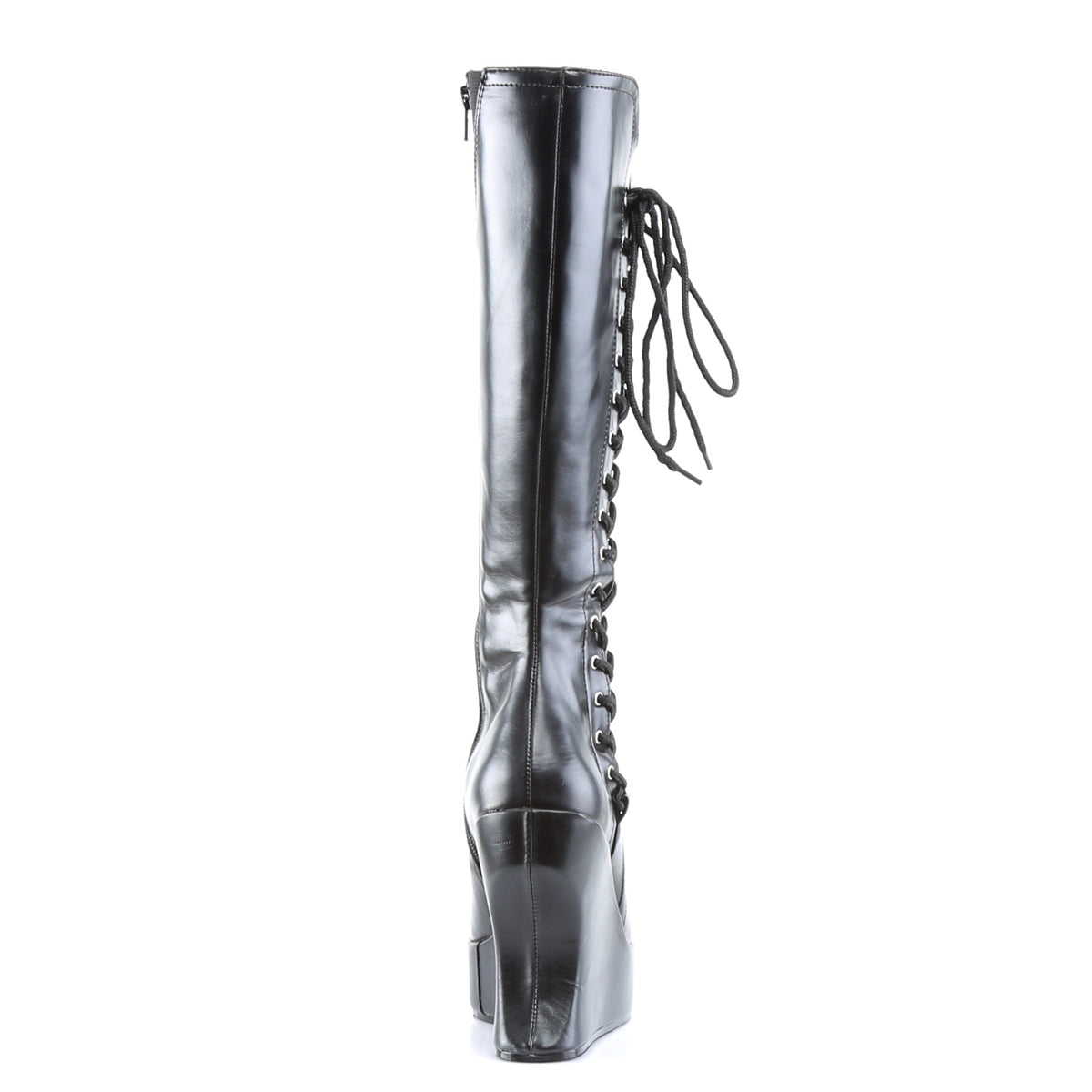 DemoniaCult De las mujeres BRAVO-100 BLK de cuero vegano