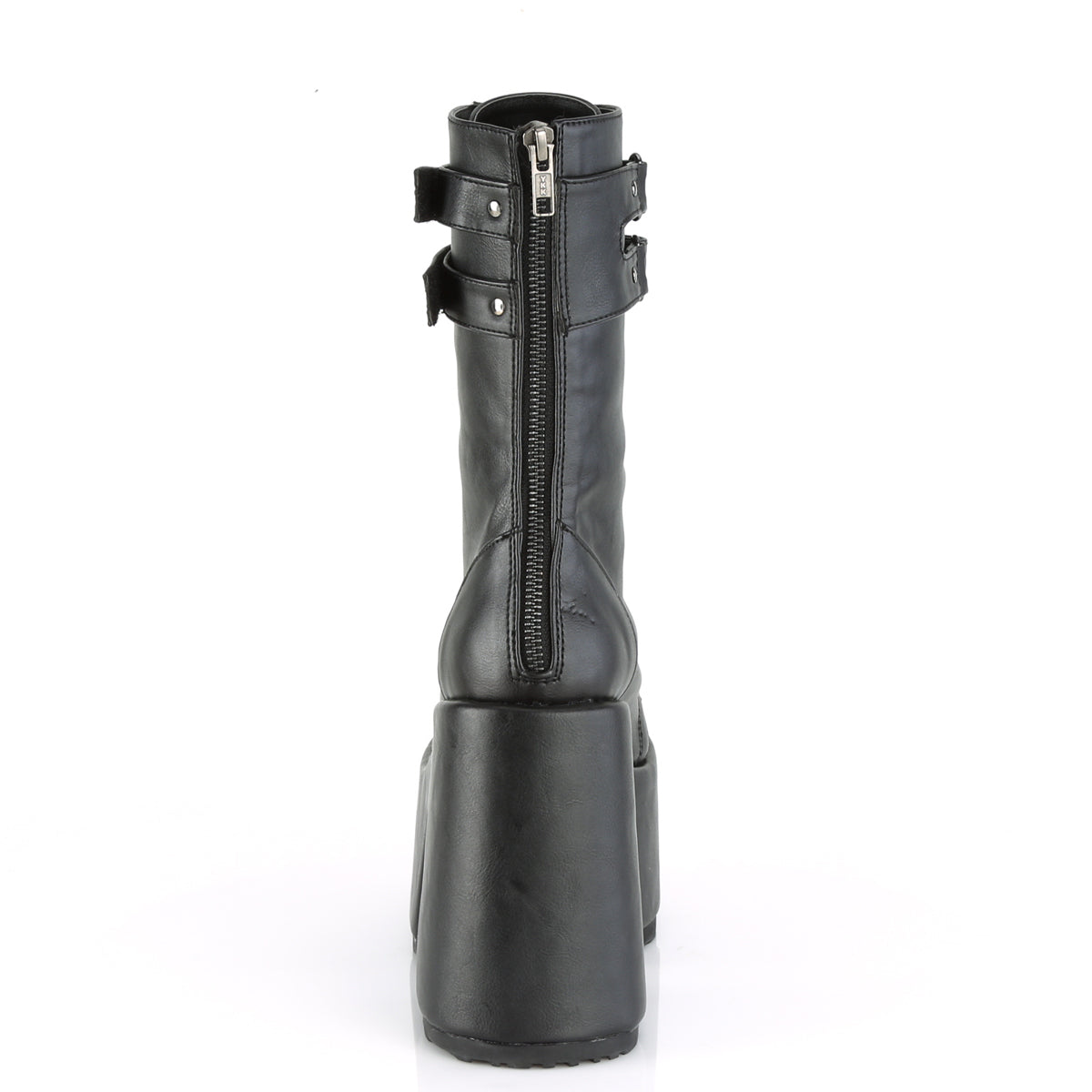 DemoniaCult Botas de mujer CAMEL-250 BLK de cuero vegano