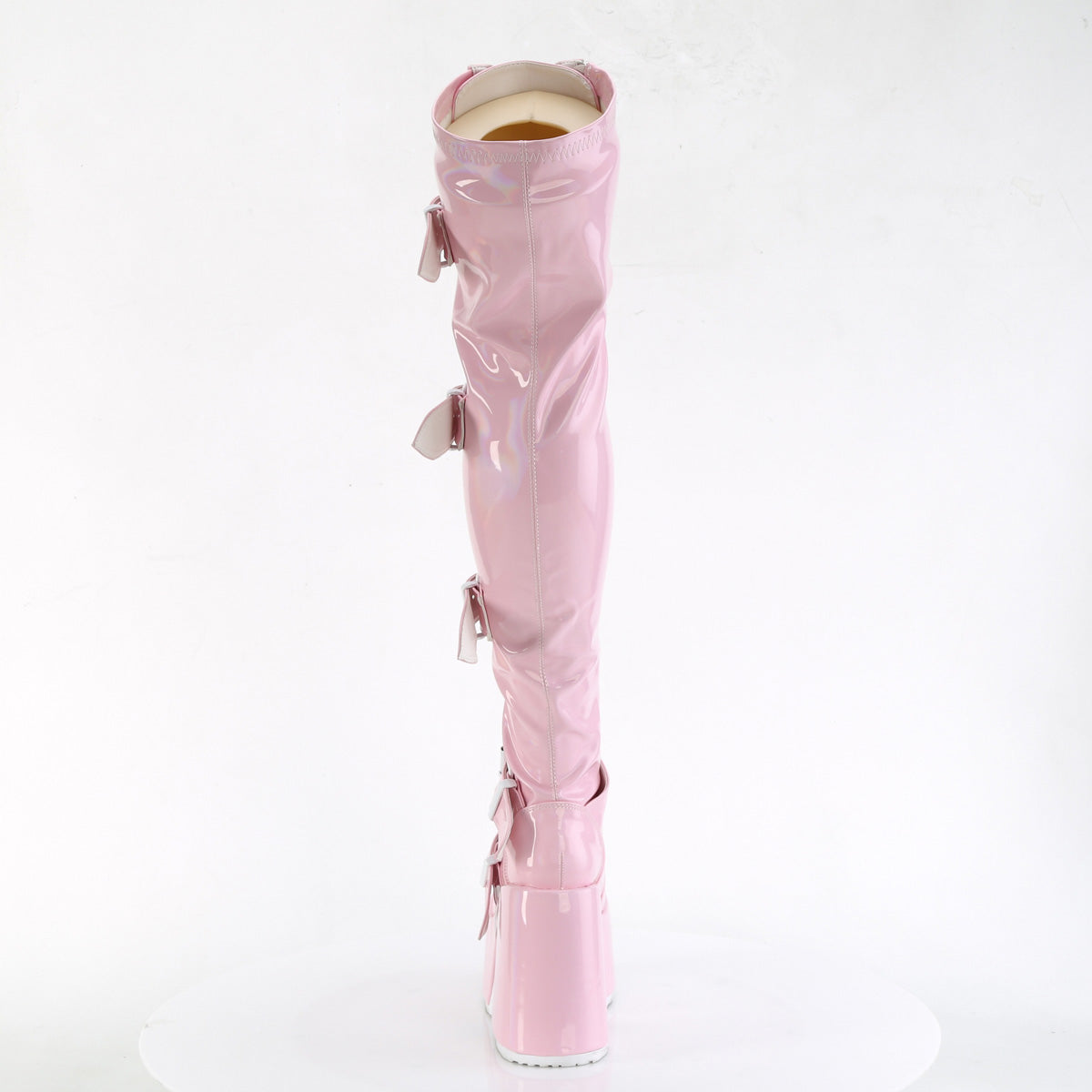 DemoniaCult Botas CAMEL-305 B. Holograma de estiramiento rosa