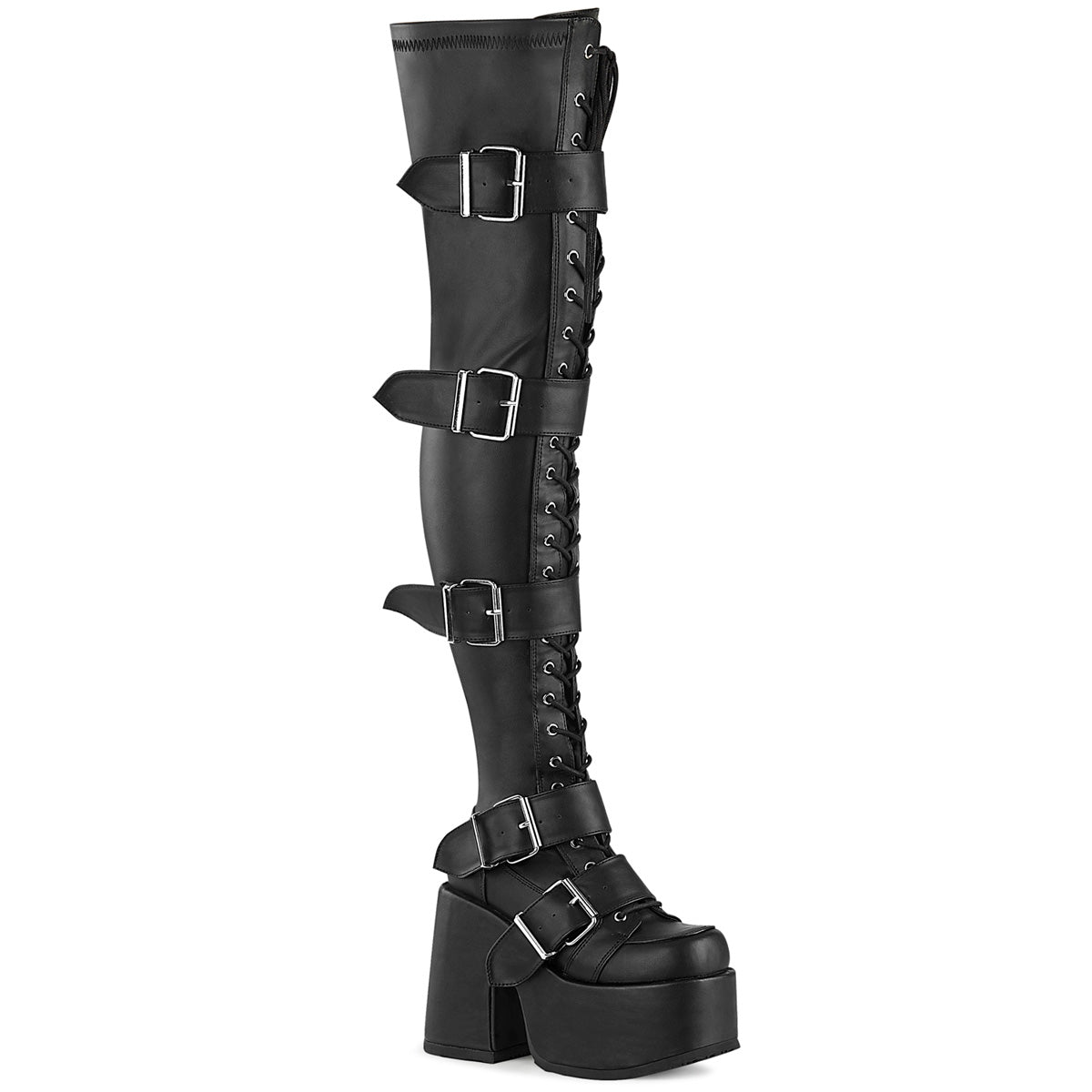 DemoniaCult Botas CAMEL-305 BLK STRING VEGAN PUERO