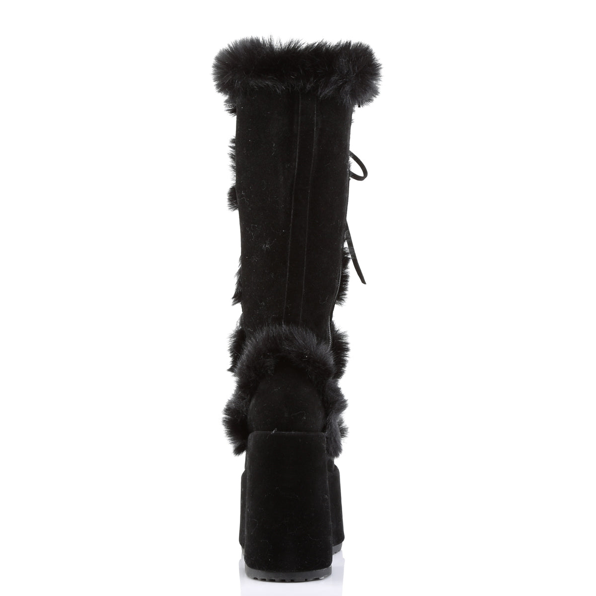 DemoniaCult Botas de mujer CAMEL-311 BLK Vegan Suede