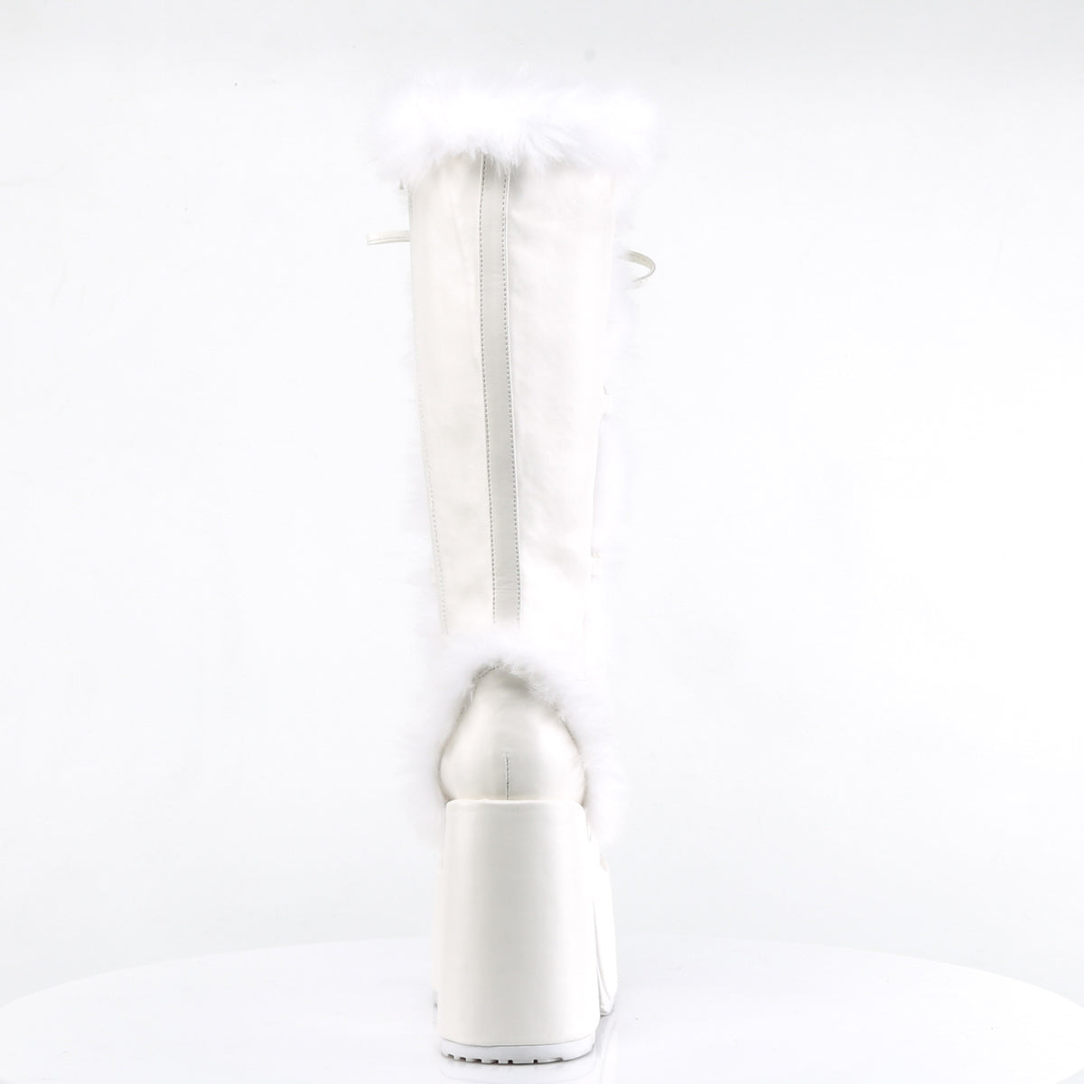 DemoniaCult Botas de mujer CAMEL-311 Wht Leather Vegan