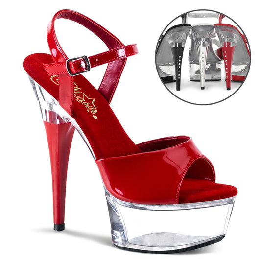 Pleaser Sandalias para mujer CAPTIVA-609 RED PAT / CLR