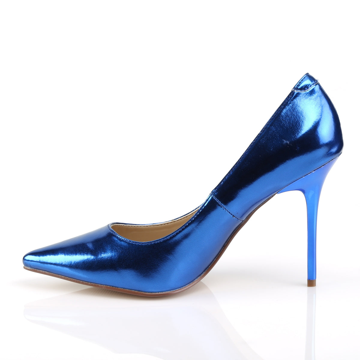 Pleaser Bombas para mujer CLASSIQUE-20 PU azul metálica