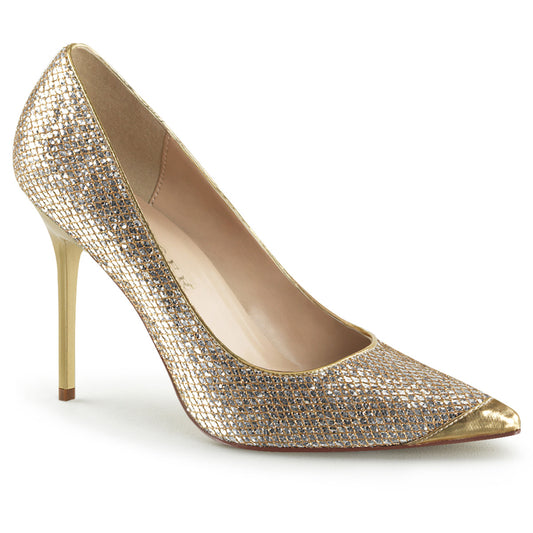 Pleaser Bombas para mujer CLASSIQUE-20 oro glittery cojo pu