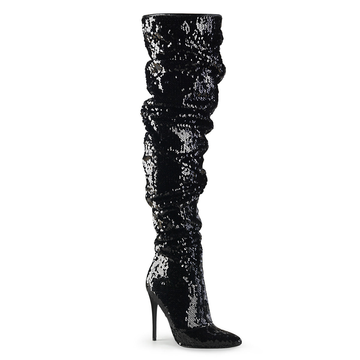 Pleaser Botas de mujer COURTLY-3011 blk lentejuelas